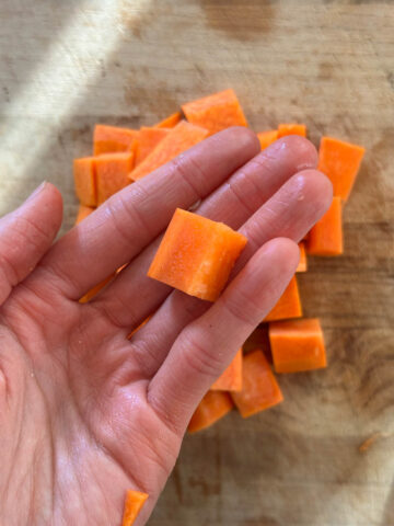 Chopped carrots.